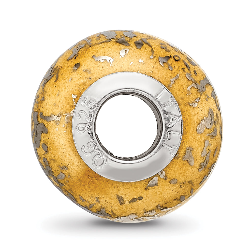 Sterling Silver Reflections Yellow w/Platinum Foil Ceramic Bead Secondary image