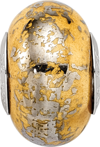 Sterling Silver Reflections Yellow w/Platinum Foil Ceramic Bead