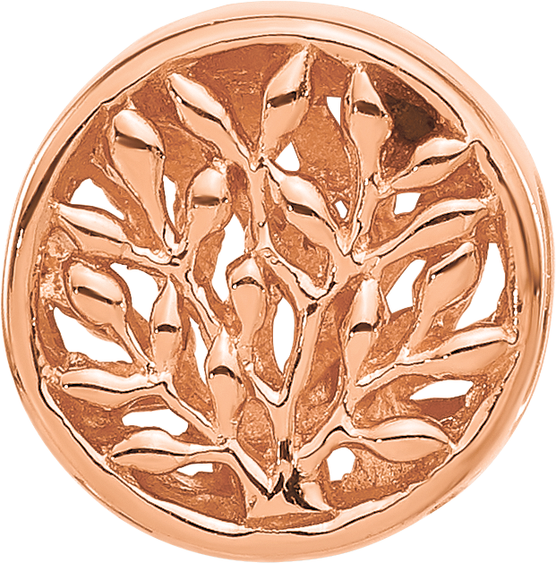 Sterling Silver Reflections Rose Gold-plated Tree of Life Circle Bead