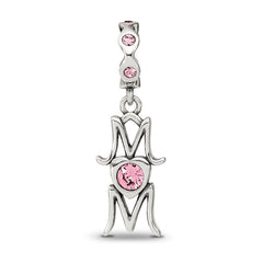 Sterling Silver Reflections Crystals MOM Dangle Bead