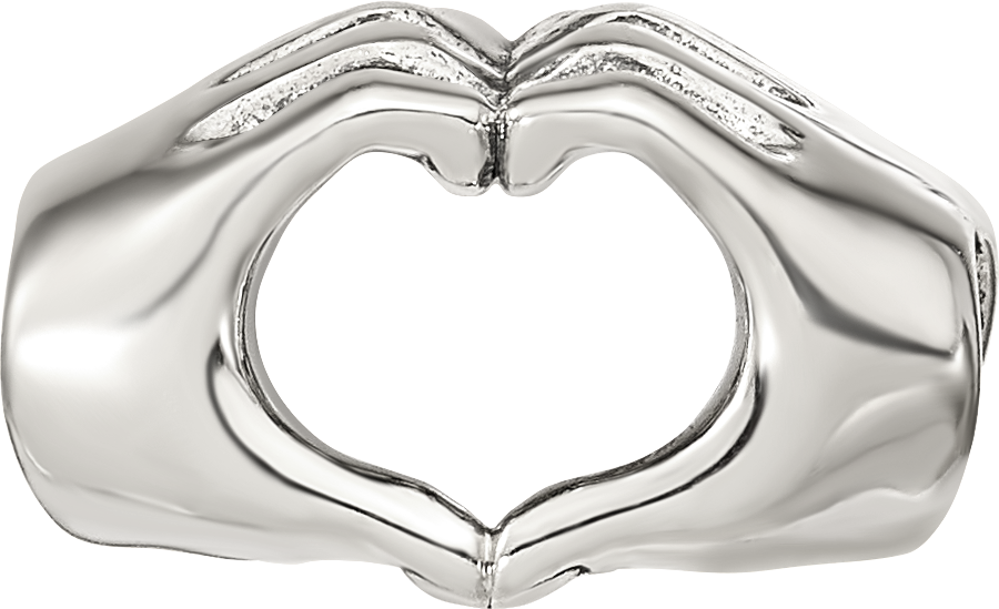 Sterling Silver Reflections Heart Hands Bead