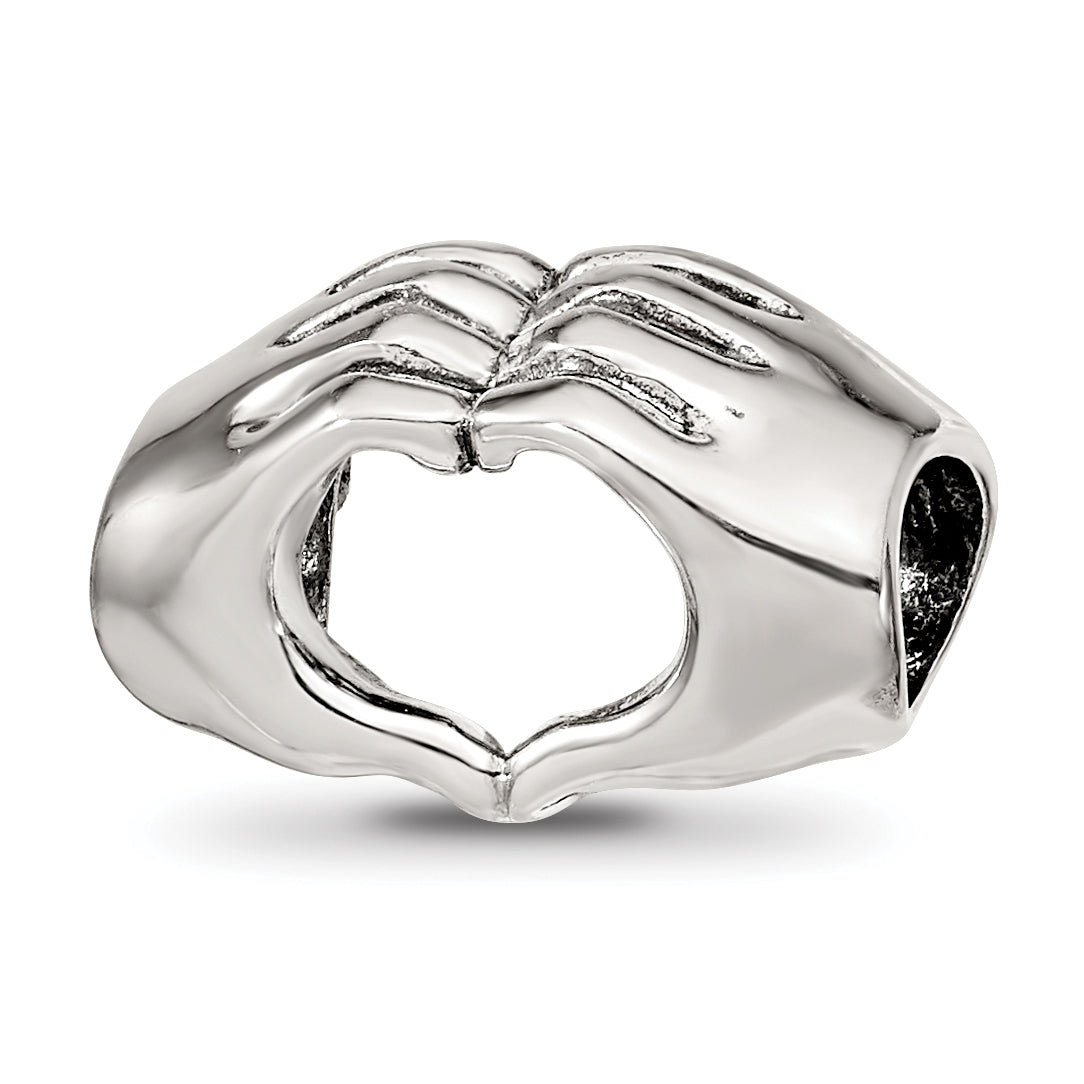 Sterling Silver Reflections Heart Hands Bead Main image