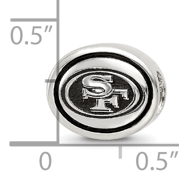 Sterling Silver Antiqued San Francisco 49ers NFL Bead