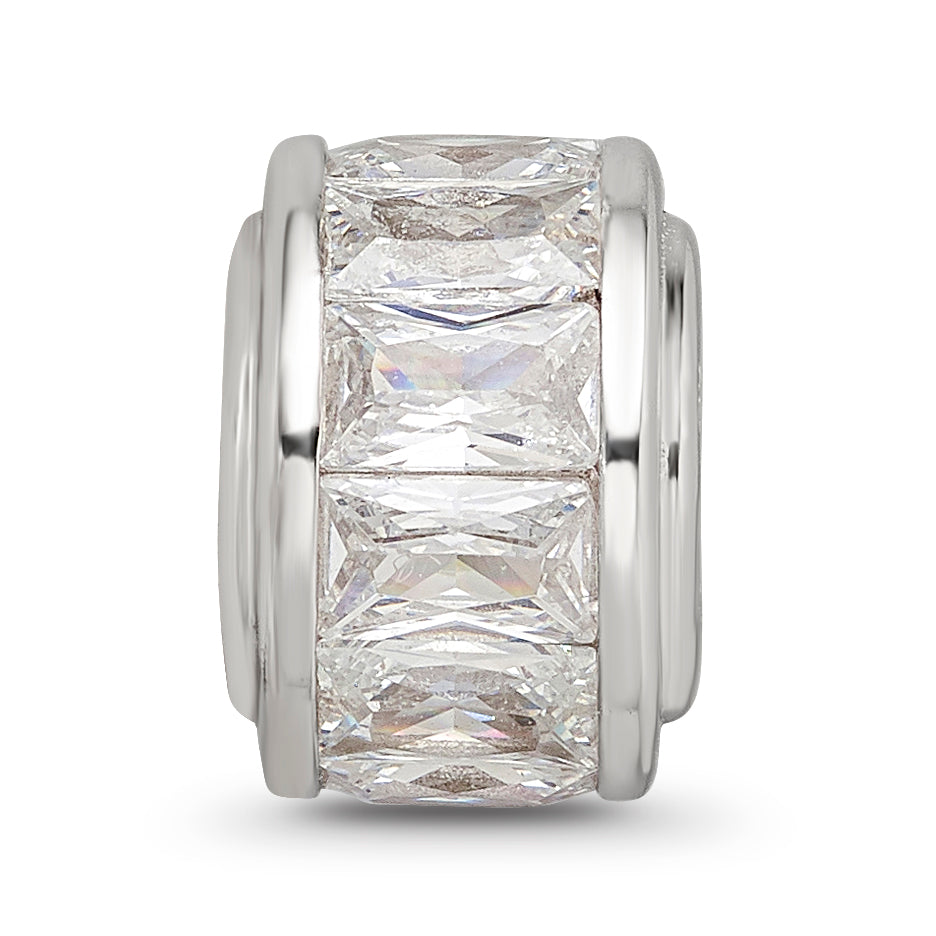Sterling Silver Reflections Clear CZ Bead