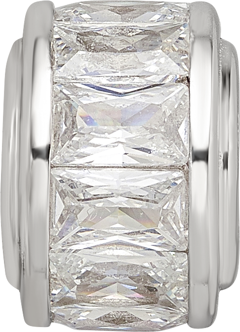 Sterling Silver Reflections Clear CZ Bead