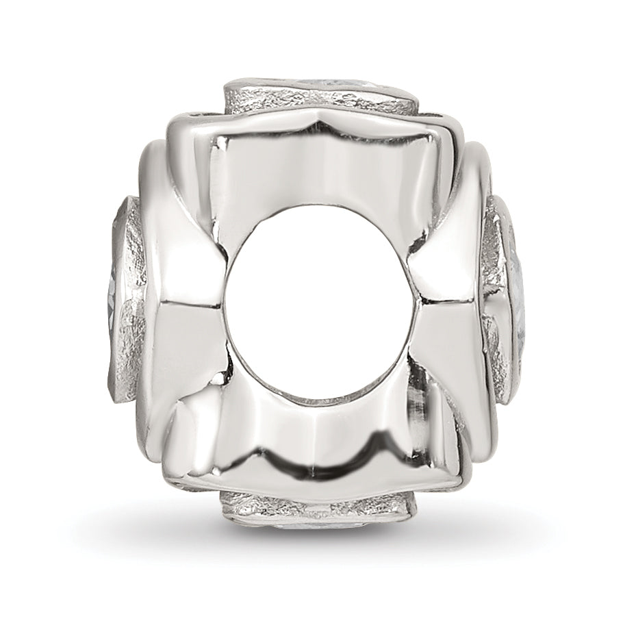 Sterling Silver Reflections Clear CZ Heart Bead Secondary image