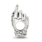Sterling Silver Reflections Crystals Mother & Child Hand Bead