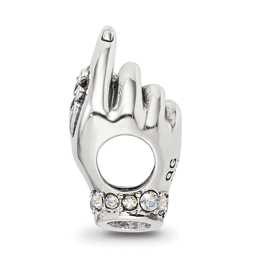 Sterling Silver Reflections Crystals Mother & Child Hand Bead