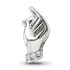 Sterling Silver Reflections Crystals Mother & Child Hand Bead