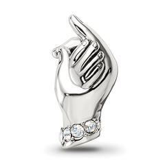 Sterling Silver Reflections Crystals Mother & Child Hand Bead
