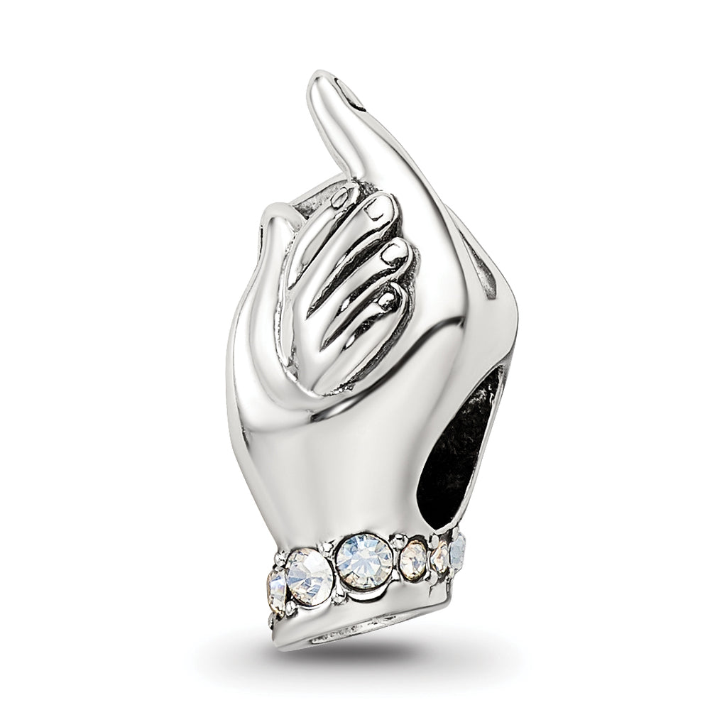 Sterling Silver Reflections Crystals Mother & Child Hand Bead