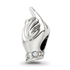 Sterling Silver Reflections Crystals Mother & Child Hand Bead