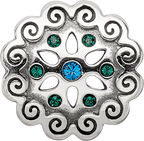Sterling Silver Reflections Blue/Green Crystals Flower Bead