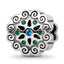 Sterling Silver Reflections Blue/Green Crystals Flower Bead