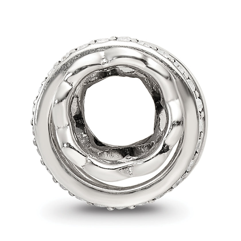 Sterling Silver Reflections with Crystals Heart Spinner Bea Secondary image