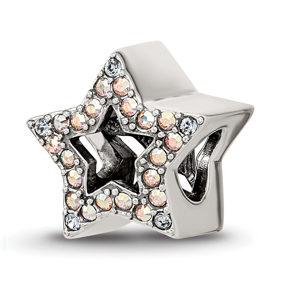 Sterling Silver Reflections Crystal Star Bead Main image