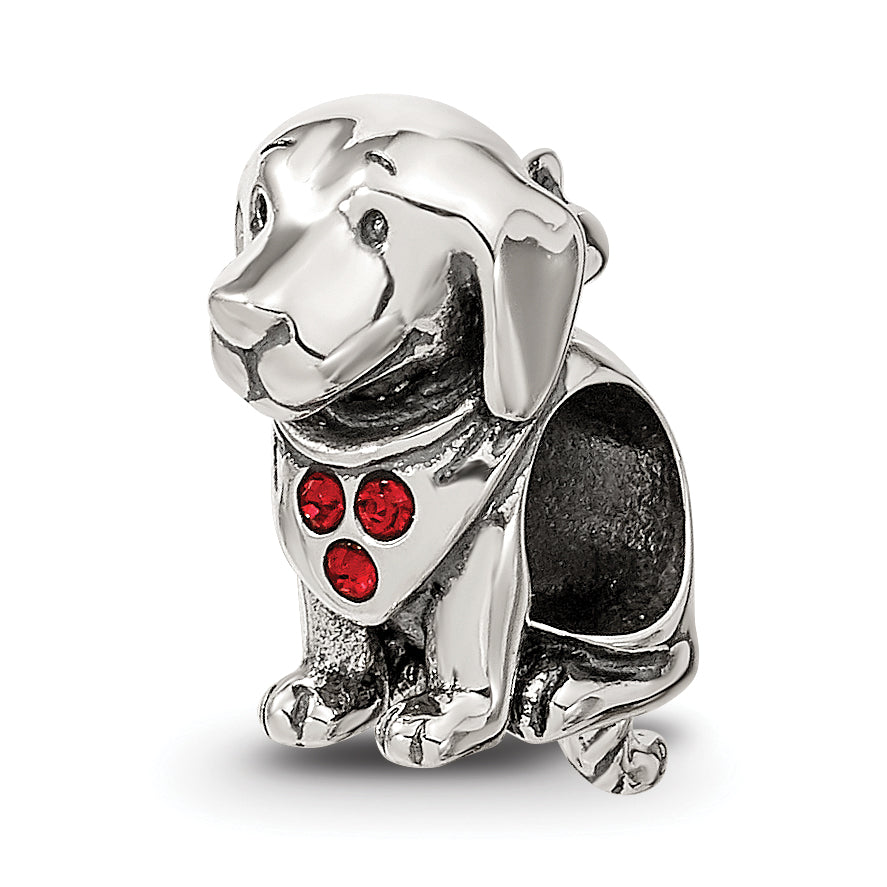 Sterling Silver Reflections Crystal Dog Bead Main image