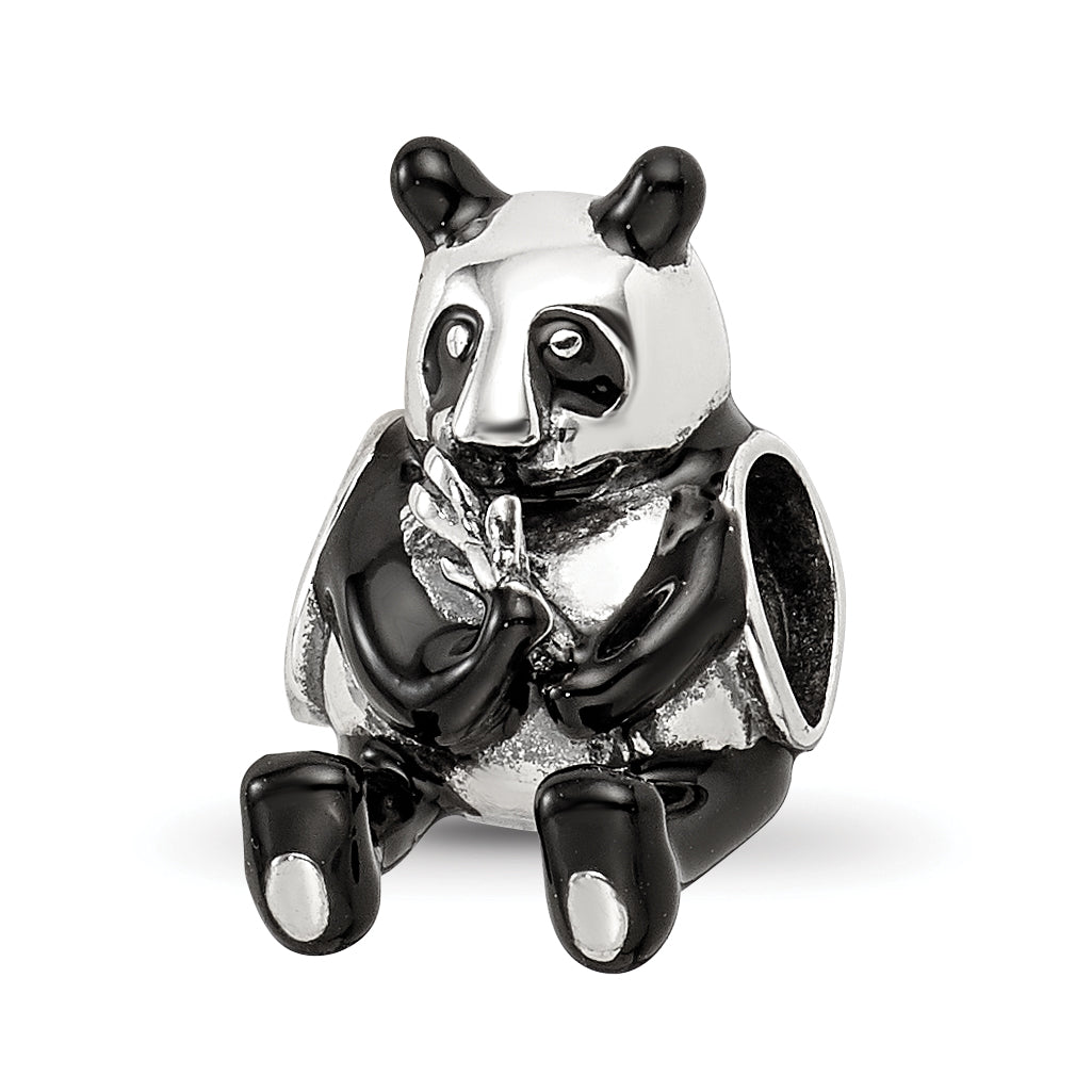 Sterling Silver Reflections Black Enamel Mama Panda Bead Main image