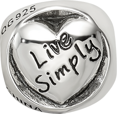 Sterling Silver Reflections Live Simply Trilogy Bead