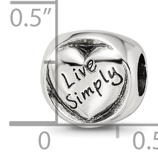 Sterling Silver Reflections Live Simply Trilogy Bead