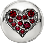 Sterling Silver Reflections Jan Red Crystal Faith Heart Bead