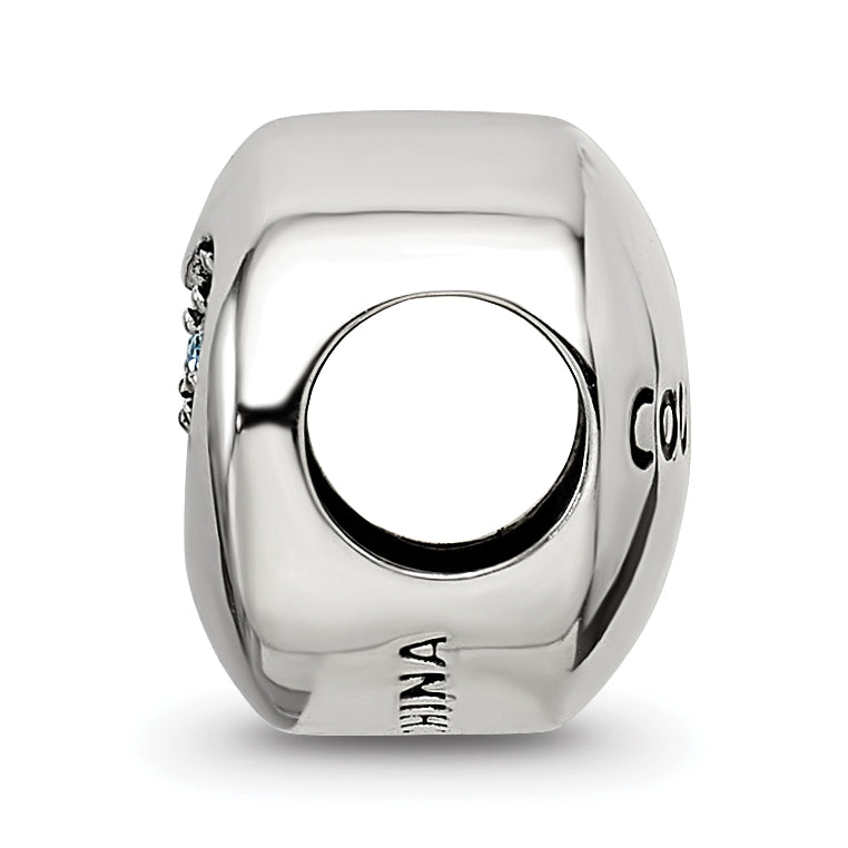Sterling Silver Reflections Mar Blue Crystal Courage Heart Bead Secondary image