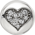 Sterling Silver Reflections April Clear Crystal Love Heart Bead