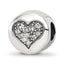 Sterling Silver Reflections April Clear Crystal Love Heart Bead