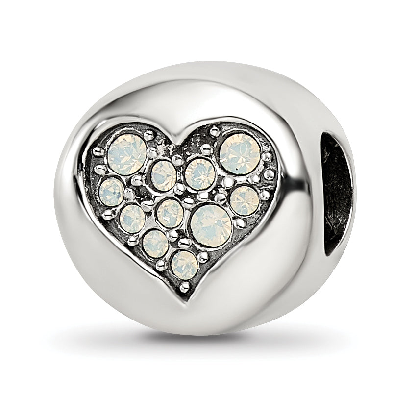 Sterling Silver Reflections June Crystal Clarity Heart Bead Main image