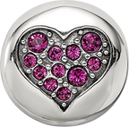 Sterling Silver Reflections July Red Crystal Passion Heart Bead