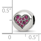 Sterling Silver Reflections July Red Crystal Passion Heart Bead