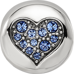 Sterling Silver Reflections Sep Blue Crystal Wisdom Heart Bead