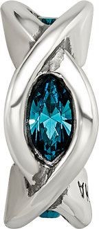 Sterling Silver Reflections Crystal Marquis Twist Bead