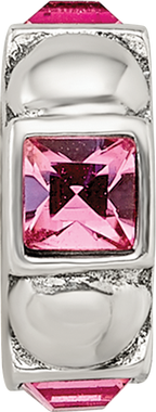 Sterling Silver Reflections Crystal Squares/Dots Bead