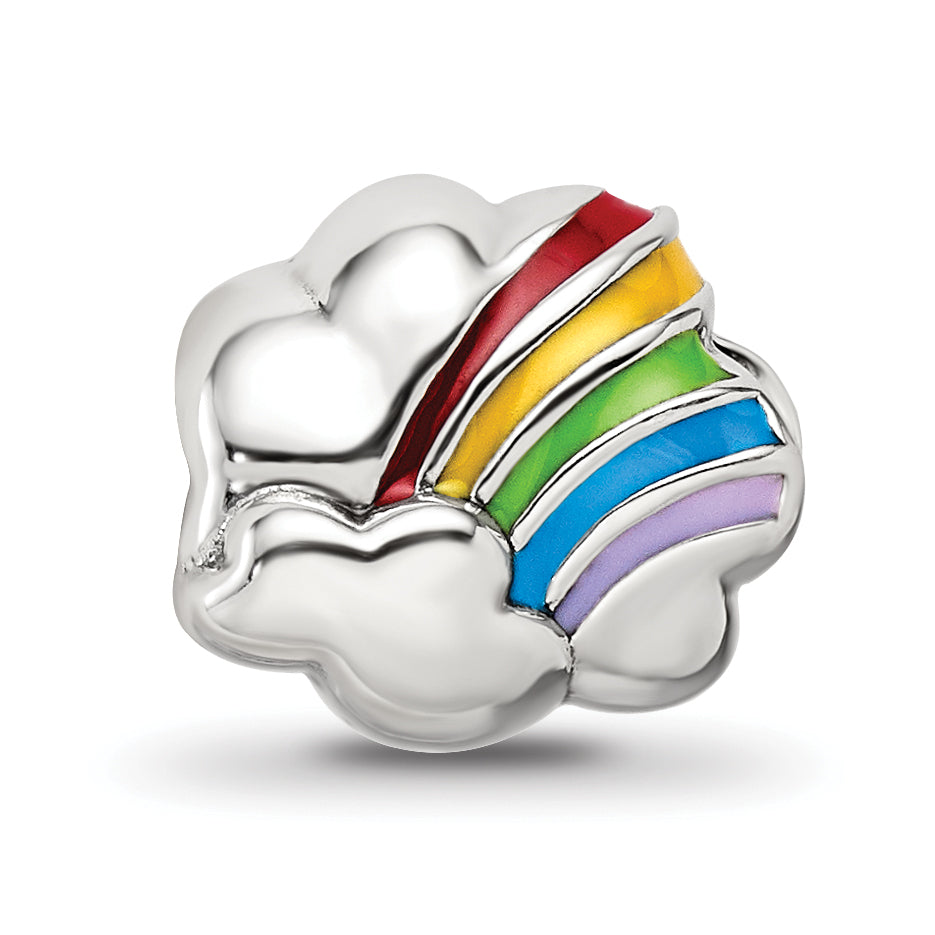 Sterling Silver Reflections Enamel Rainbow Bead