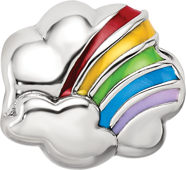 Sterling Silver Reflections Enamel Rainbow Bead