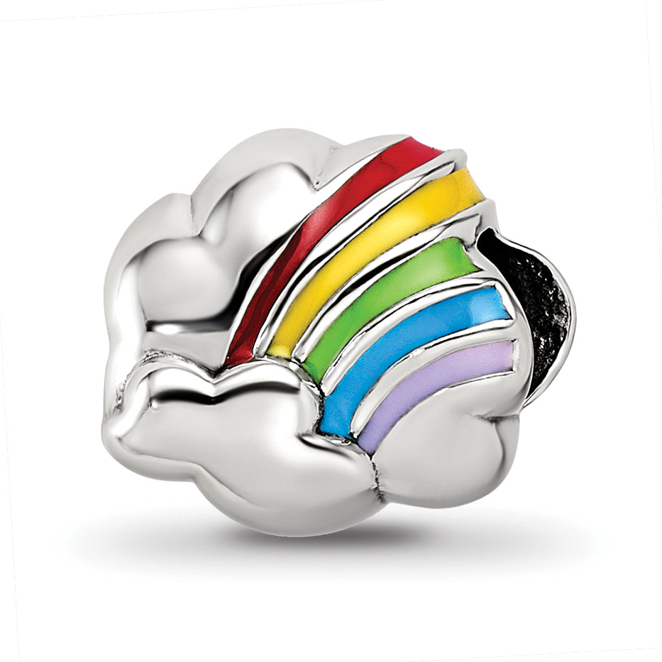 Sterling Silver Reflections Enamel Rainbow Bead Main image