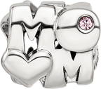 Sterling Silver Reflections Pink Crystals MOM Bead