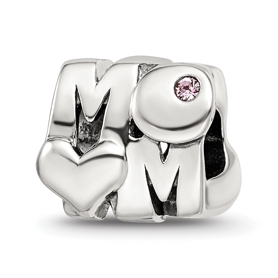 Sterling Silver Reflections Pink Crystals MOM Bead Main image