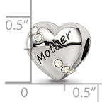 Sterling Silver Reflections Crystals Mother Heart Bead