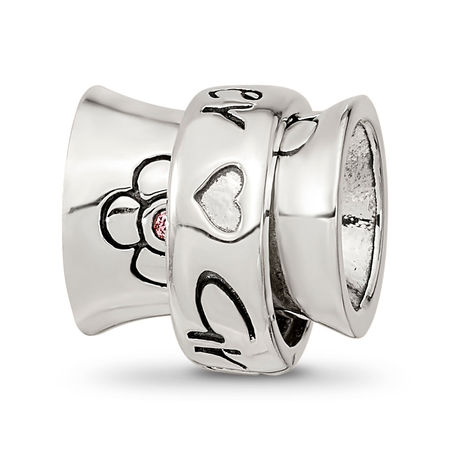 Sterling Silver Reflections Crystals Spinner Grandmother Bead
