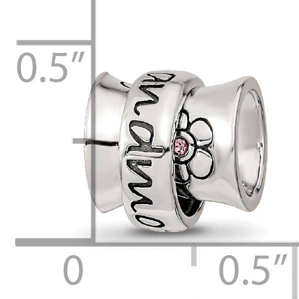 Sterling Silver Reflections Crystals Spinner Grandmother Bead