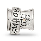 Sterling Silver Reflections Crystals Mother Spinner Bead