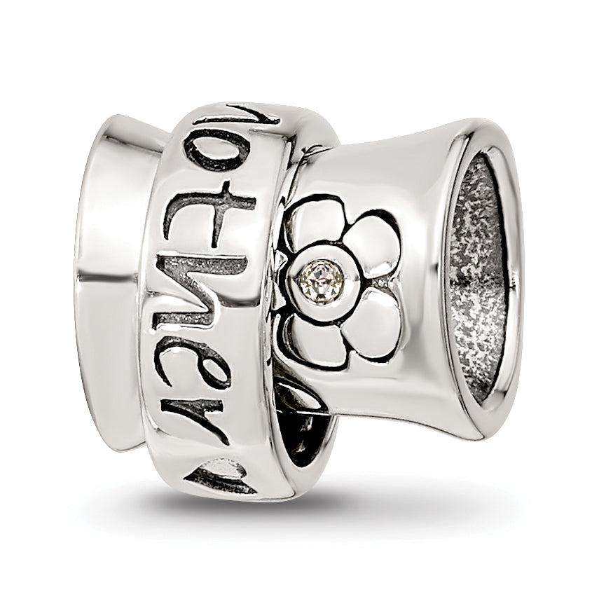 Sterling Silver Reflections Crystals Mother Spinner Bead Main image