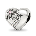 Sterling Silver Reflections Crystals Mother's Heart Bead