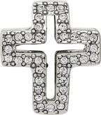 Sterling Silver Reflections Crystals Pav‚ Open Cross Bead