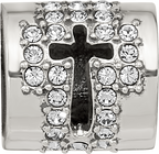 Sterling Silver Reflections Crystals Faith Cross Bead