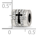 Sterling Silver Reflections Crystals Faith Cross Bead