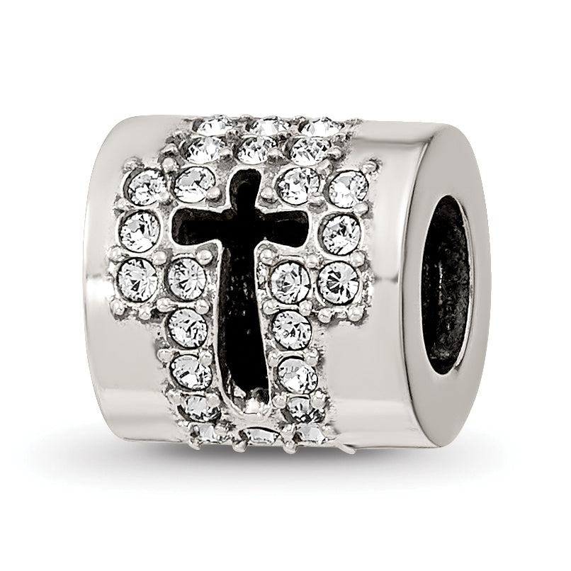 Sterling Silver Reflections Crystals Faith Cross Bead Main image