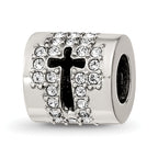 Sterling Silver Reflections Crystals Faith Cross Bead